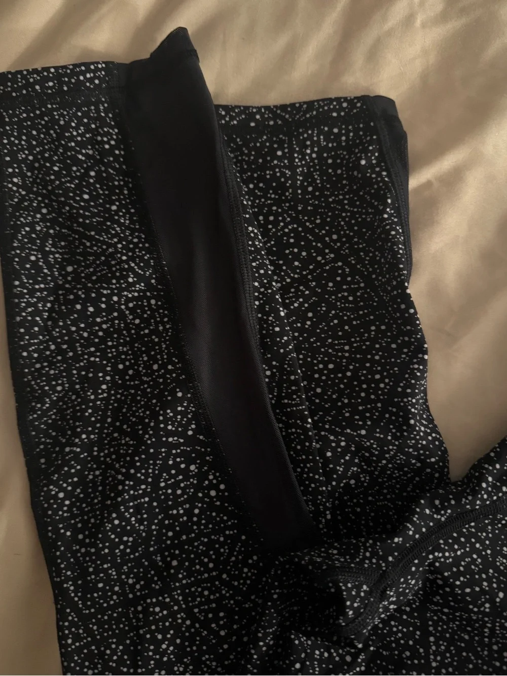 lululemon athletica Black Leggings with White Speckle Print